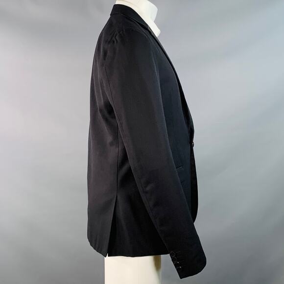 CALVIN KLEIN COLLECTION Size 40 Regular Black Wool Silk Notch Lapel Sport Coat - Picture 3 of 9